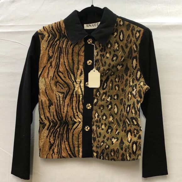 Vintage Anage Silk Animal Print Gorgeous Women's Jacket S - Picture 12 of 12